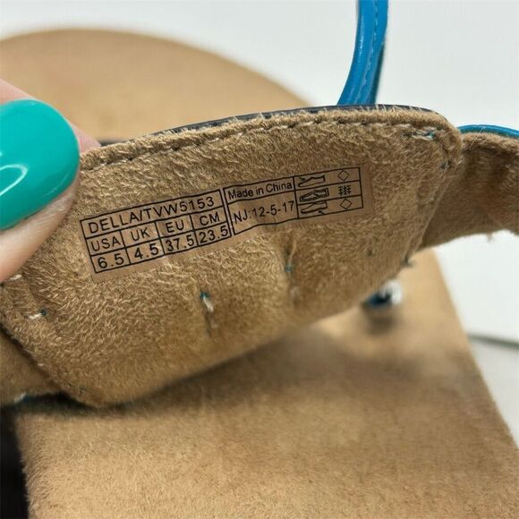 Vionic Women's Della Blue Slip On Wedge Sandals Size 6.5 with Bow Detail Summer - Picture 12 of 12